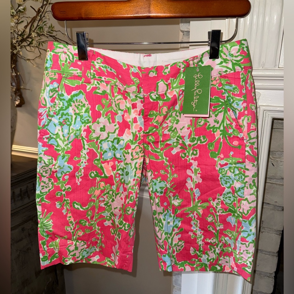 NWT Lilly Pulitzer The Chipper Bermuda Shorts Flamingo Pink size 00 BRAND NEW